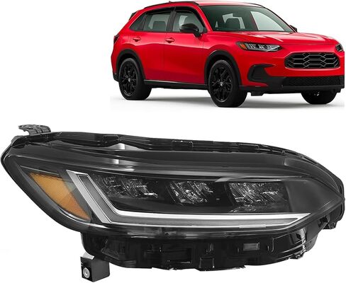 مصباح أمامي LED أسود لهوندا HR-V 2023-2025 LED DRL كشافات للراكب الأيمن 331003W0A02 33100-3W0-A02 in Kuwait