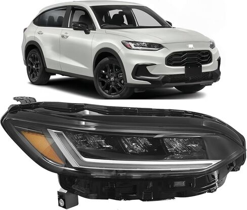مصباح أمامي LED أسود لهوندا HR-V 2023-2025 LED DRL كشافات للراكب الأيمن 331003W0A02 33100-3W0-A02 in Kuwait