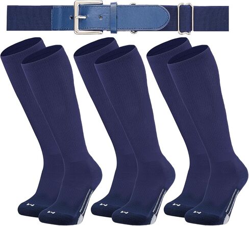 Londkaron Youth Elite Baseball/Softball Socks & Belt Combo (3 Pairs of Socks with 1 Belt) in Kuwait