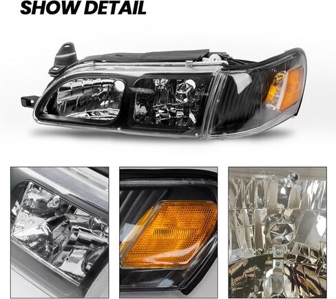 YLT AUTO 4PCS Black Clear Headlights and Corner Lamp Compatible with 1993-1997 Toyota Corolla,Corner Signal for 93-97 Toyota Corolla JDM Style in Saudi Arabia
