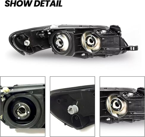 YLT AUTO 4PCS Black Clear Headlights and Corner Lamp Compatible with 1993-1997 Toyota Corolla,Corner Signal for 93-97 Toyota Corolla JDM Style in Saudi Arabia