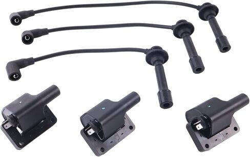 3PCS Ignition Coil MIA11721 & 3PCS Plug Wire MIA11722 MIA11723 MIA11724 Compatible with John Deere XUV825i S4 Gator Utility Vehicles in Saudi Arabia