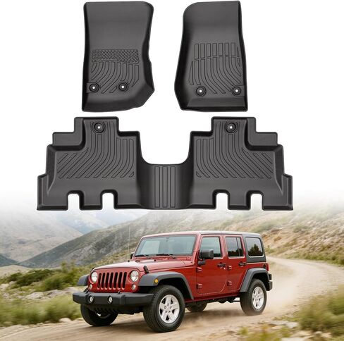 Floor Mats for Dodge Challenger RWD 2015-2023 (Not for AWD or 3.6L V6 Engine Models), Custom Fit Heavy Duty TPE All Weather Protection, Waterproof Non-Slip Black Car Liners (Two-Row Floor Mats) in Saudi Arabia