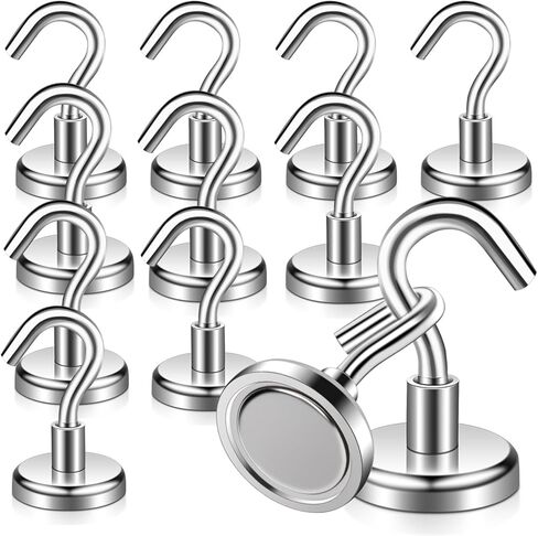 18 Pack Strong Magnetic Hooks，30Lbs Heavy Duty Magnet Hook，Powerful Neodymium Magnet Hooks for Kitchen, Garage, Grill, Cruise, Workplace and Office in Kuwait