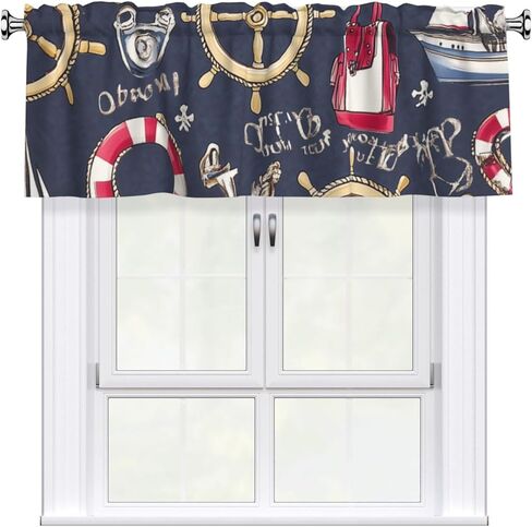 ستارة قصيرة بجيب قضيب، ستائر ديكور نافذة بنقاط مشرقة وملونة لغرفة المعيشة في المطبخ، غرفة النوم، لوحة واحدة، 54 بوصة عرض × 18 بوصة طول in Kuwait