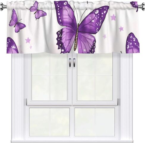 Short Rod Pocket Curtain Valance,Bright and Colorful Dots Window Treatment Decor Curtains for Kitchen Living Room, Bedroom, 1 Panel, 54" W x 18" L in Saudi Arabia