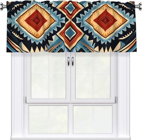 Short Rod Pocket Curtain Valance,Bright and Colorful Dots Window Treatment Decor Curtains for Kitchen Living Room, Bedroom, 1 Panel, 54" W x 18" L in Saudi Arabia