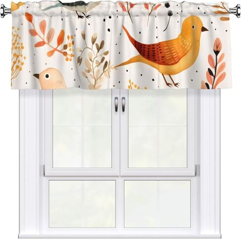 Short Rod Pocket Curtain Valance,Bright and Colorful Dots Window Treatment Decor Curtains for Kitchen Living Room, Bedroom, 1 Panel, 54" W x 18" L in Saudi Arabia