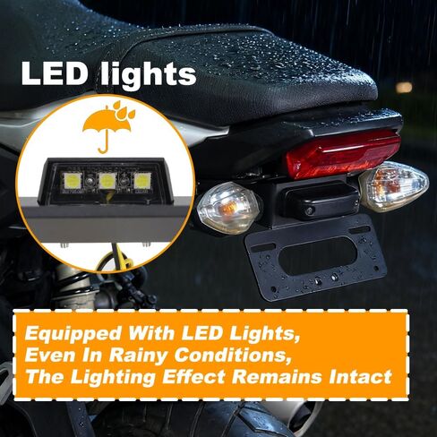 مزيل حاجز الدراجة النارية مناسب لـ Grom MSX125 2017-2020 لوحة ترخيص قوس الذيل مرتب مع ضوء LED in Saudi Arabia