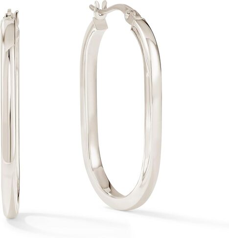 أقراط دائرية ذهبية بيضاوية الشكل للنساء - لمسة نهائية مصقولة للغاية، تصميم مجوف خفيف الوزن، ذهب حقيقي عيار 10 أو 14 قيراط in Kuwait