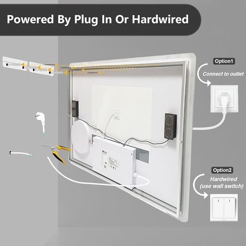 LUVODI Bathroom Mirror LED Lighted: 40x24 inch Rectangle Makeup Vanity with Bluetooth Speaker, Time Display, Magnifier, Anti-Fog, Memory Function, 3 Color Temperature in Saudi Arabia