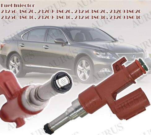 X1 Aurus OEM حاقن الوقود 23250-38020 297500-0740 متوافق مع 2007 2008 2009 لكزس GS460 LS1460 LS460L 4.6L LS600h L 5.0L V8 محرك اسطوانة سيدان 4 أبواب 23209-38020 in Kuwait