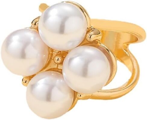 Imitation Pearl Flower Silk Scarf Ring Slides Clip for Women Scarves Shawl T Shirt Fashion Minimalist Unique Gold/Silver Clasp Holder for Dress Clothing Accessories Trendy Jewelry for Her in Saudi Arabia