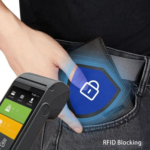 محافظ VANNANBA للرجال من الجلد الطبيعي بمحفظة RFID ثنائية الطي وحامل بطاقات الائتمان مع نافذة لبطاقة الهوية in Saudi Arabia