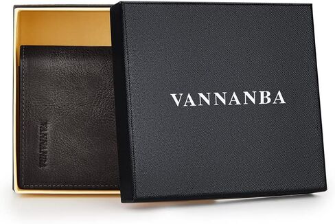 محافظ VANNANBA للرجال من الجلد الطبيعي بمحفظة RFID ثنائية الطي وحامل بطاقات الائتمان مع نافذة لبطاقة الهوية in Saudi Arabia