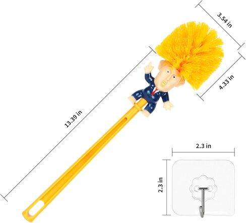 قطعتان من فرشاة المرحاض ترامب المضحكة مع خطافات لاصقة، أداة تنظيف فرشاة المرحاض المزحة، تجعل المرحاض رائعًا مرة أخرى، هدية الكمامة لديكور الحمام، الترحيب بالمنزل الجديد، حفلة الفيل الأبيض in Kuwait