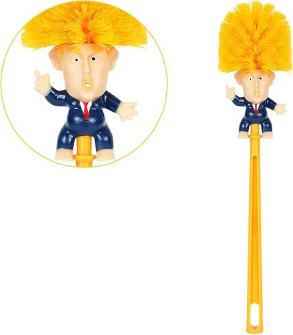 قطعتان من فرشاة المرحاض ترامب المضحكة مع خطافات لاصقة، أداة تنظيف فرشاة المرحاض المزحة، تجعل المرحاض رائعًا مرة أخرى، هدية الكمامة لديكور الحمام، الترحيب بالمنزل الجديد، حفلة الفيل الأبيض in Kuwait