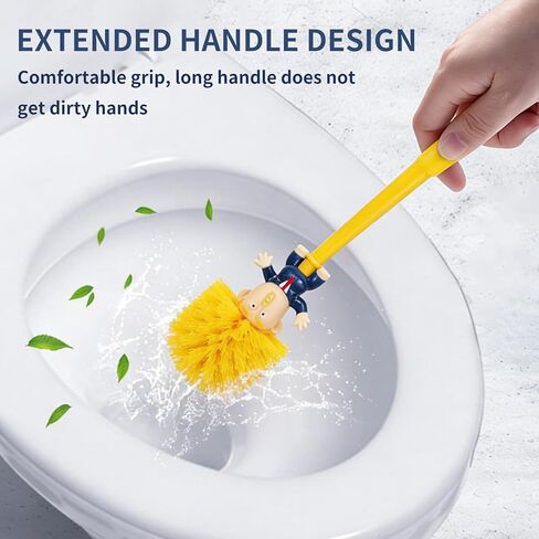 قطعتان من فرشاة المرحاض ترامب المضحكة مع خطافات لاصقة، أداة تنظيف فرشاة المرحاض المزحة، تجعل المرحاض رائعًا مرة أخرى، هدية الكمامة لديكور الحمام، الترحيب بالمنزل الجديد، حفلة الفيل الأبيض in Kuwait