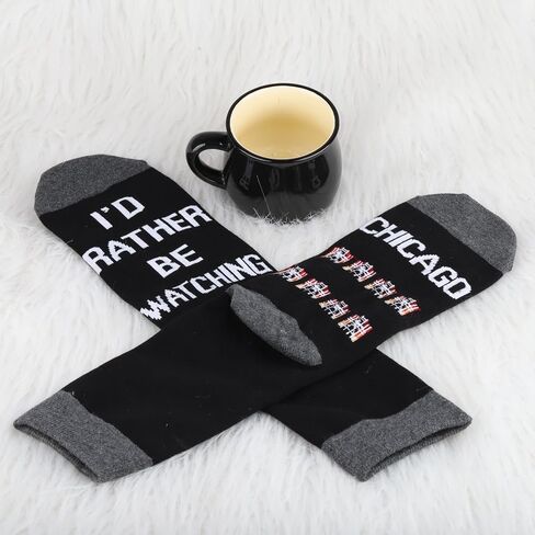 BWWKTOP Chicago Musical Socks Chicago Musical Gifts I'd Rather Be Watching Chicago Musical Theater Socks in Saudi Arabia