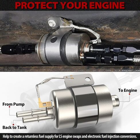 1PZ GSL392 Inline Fuel Pump & 58 PSI Fuel Filter Regulator 58 PSI LS Swap Fuel Pump EFI Conversion Fuel Filter Pressure Regulator 255LPH High Pressure External Pump 6AN Fittings 400-939 GSL392-400-939 in Saudi Arabia