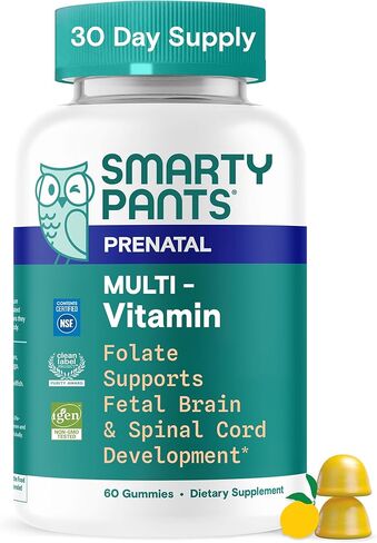 SmartyPants Prenatal Vitamins for Women, Multivitamin Gummies: Pre and Postnatal Vitamins, Biotin, Methylfolate, Vitamin D3, C, Vitamin B12, B6, Vitamin A, K & Zinc, 60 Count (30 Day Supply) in Kuwait