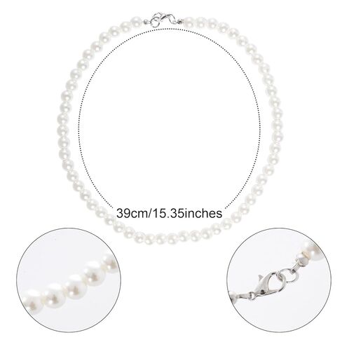 5 Pieces Old Lady Costume Set Granny Costume Wig Set with Wig Glasses Chain Glasses Pearl Necklace for Halloween Cosplay Party in Kuwait