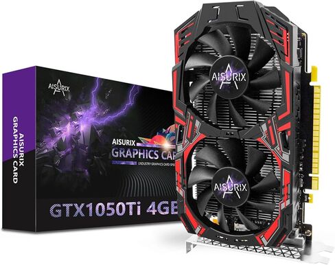 GTX 1050 Ti 4G Graphics Card, 128 Bit GDDR5 PCI Express 3.0 Graphics Card, DVI VGA HDMI Graphics Card with Twin Freeze Fans Gaming GPU (1050 TI) in Kuwait