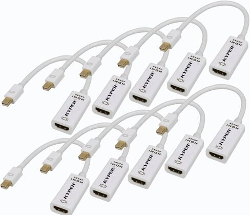 Kyper USKyper-2788 2 Pack Mini DisplayPort to HDMI Mini DP متوافق مع Thunderbolt MacBook Pro، MacBook Air، Mac Mini، Microsoft Surface Pro 3/4، إلخ (2) in Kuwait