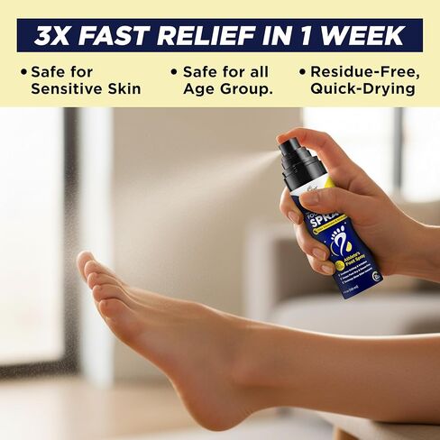 بخاخ مزيل الروائح الكريهة للأحذية من فوت كيور - مزيل الروائح الكريهة للأحذية من شجرة الشاي والحمضيات للأقدام ذات الرائحة الكريهة، مزيل رائحة القدم للرياضيين والتحكم في العرق | يزيل الروائح ويتحكم فيها ويمنعها - 120 مل صنع في الولايات المتحدة الأمريكية in Kuwait