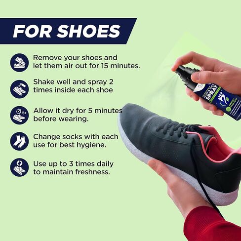 رذاذ رائحة القدم من شجرة الشاي - مزيل الروائح الكريهة للأحذية ذات الرائحة الكريهة من النعناع للأقدام ذات الرائحة الكريهة، مزيل رائحة القدم للرياضيين لا مزيد من الأحذية ذات الرائحة الكريهة أو الأقدام النتنة | يزيل الروائح ويتحكم فيها ويمنعها - 120 مل صنع ف in Kuwait