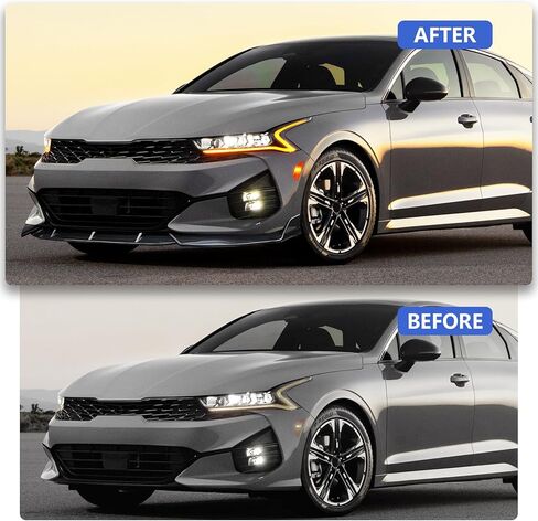 شفة ممتص الصدمات الأمامي باللون الأسود اللامع تناسب سيارة KIA K5 2020-2025، طقم سبويلر مقسم شفة المصد الأمامي باللون الأسود، 3 قطع in Kuwait