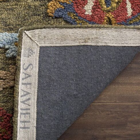 SAFAVIEH Blossom Collection Runner Rug - 2'3" x 14', Green & Multi, Handmade Wool, Ideal for High Traffic Areas in Living Room, Bedroom (BLM402B) in Saudi Arabia