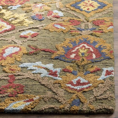 SAFAVIEH Blossom Collection Runner Rug - 2'3" x 14', Green & Multi, Handmade Wool, Ideal for High Traffic Areas in Living Room, Bedroom (BLM402B) in Saudi Arabia