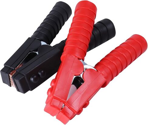 قطعتان من مشابك كابلات البطارية، مشابك بطارية السيارة 1500 أمبير من النحاس النقي لكابلات القفز شديدة التحمل، مشابك بديلة لقوارب الشاحنات والسيارات، أطراف وصلة توصيل البطارية باللون الأحمر + الأسود in Kuwait