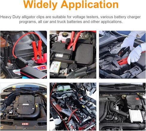 قطعتان من مشابك كابلات البطارية، مشابك بطارية السيارة 1500 أمبير من النحاس النقي لكابلات القفز شديدة التحمل، مشابك بديلة لقوارب الشاحنات والسيارات، أطراف وصلة توصيل البطارية باللون الأحمر + الأسود in Kuwait