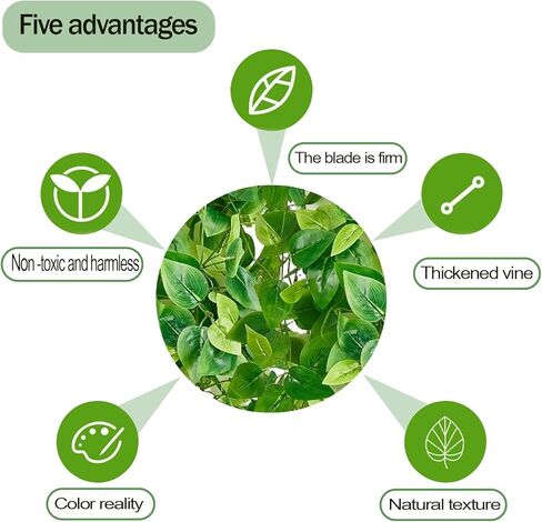 نباتات Adak المزيفة المعلقة (عبوتان) - أكاليل خضراء من اللبلاب الاصطناعي لديكور الغرفة وغرفة النوم وغرفة المعيشة والمطبخ والمكتب والفناء - ديكور معلق داخلي وخارجي (بدون أصيص زهور) in Kuwait