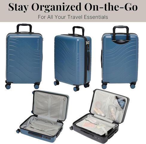 Baggallini Set Wave 22" 4 Wheel Hardside Carry-On Luggage - Lightweight Carry On Suitcase with Wheels in Saudi Arabia