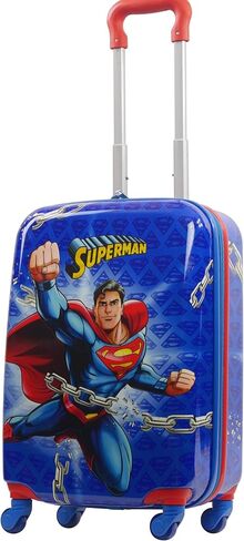 FUL DC Comics Superman 20.5 Inch Carry On Luggage, Hardshell Rolling Suitcase with Spinner Wheels, Blue in Saudi Arabia