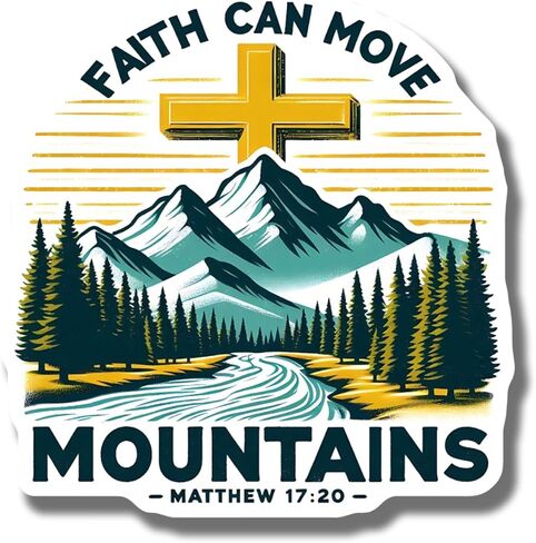 Faith Can Move Mountains Magnet - Inspirational Quote Magnet - Car Magnet Religious Home Decor - Christian Gift - Matthew 17:20 Fridge Magnet - AAMT1686 in Saudi Arabia