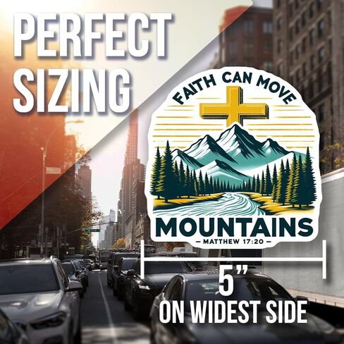 Faith Can Move Mountains Magnet - Inspirational Quote Magnet - Car Magnet Religious Home Decor - Christian Gift - Matthew 17:20 Fridge Magnet - AAMT1686 in Saudi Arabia