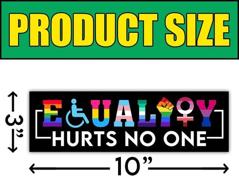 [10"x3"] Equality Hurts No One Magnet Equality Bumper Magnet Womens Right Bumper Magnets LGBTQ Magnet Political Magnetic Bumper Sticker Anti Felon President Vinyl Decal for Car Truck Vehicle in Saudi Arabia