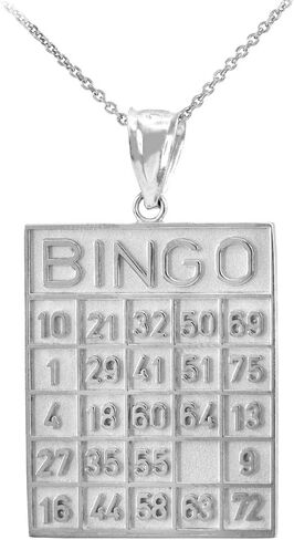 سحر الحظ السعيد الصلبة 925 الفضة الاسترليني بطاقة البنغو مربع قلادة قلادة in Kuwait