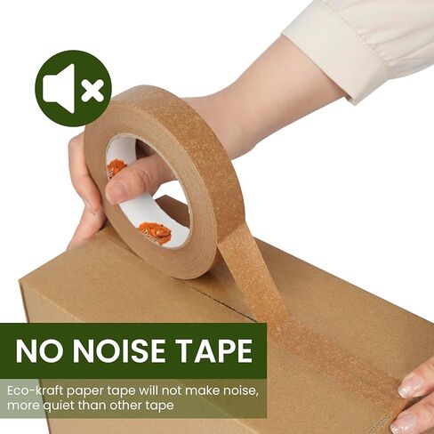 شريط ورق كرافت ضيق من TAPEBEAR، 12 لفة 1 بوصة × 164 قدم، شريط تعبئة بني صديق للبيئة قابل لإعادة التدوير لتأطير الصور، تغليف الهدايا، وضع العلامات، التعبئة والتغليف، الشحن، الختم، النقل in Kuwait