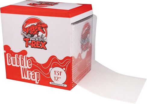 لفة تغليف الفقاعات مقاس 131 قدمًا × 12 بوصة - غلاف مبطن سهل التمزق مقاس 12 بوصة في صندوق موزع - عبوة واقية خفيفة الوزن لنقل المنزل والشحن والتخزين in Kuwait