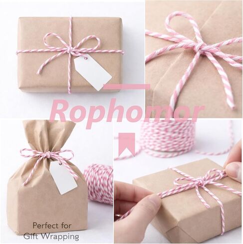 Pink and White Cotton Twine String, 328 Feet, 2mm Thick, for Crafts Gift Wrapping Baking Holiday Decor in Saudi Arabia