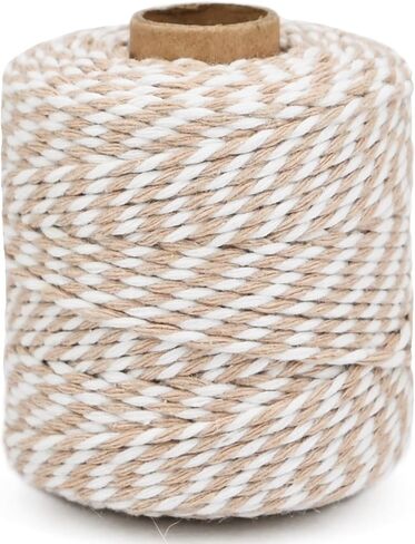 Pink and White Cotton Twine String, 328 Feet, 2mm Thick, for Crafts Gift Wrapping Baking Holiday Decor in Saudi Arabia