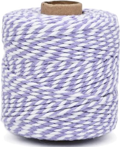 Pink and White Cotton Twine String, 328 Feet, 2mm Thick, for Crafts Gift Wrapping Baking Holiday Decor in Saudi Arabia