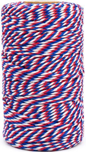 Pink and White Cotton Twine String, 328 Feet, 2mm Thick, for Crafts Gift Wrapping Baking Holiday Decor in Saudi Arabia