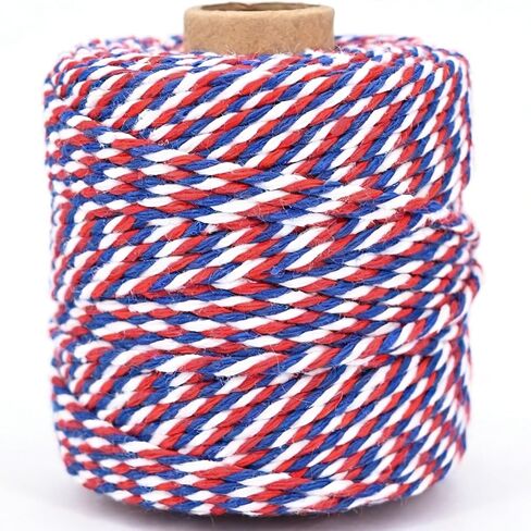 Pink and White Cotton Twine String, 328 Feet, 2mm Thick, for Crafts Gift Wrapping Baking Holiday Decor in Saudi Arabia