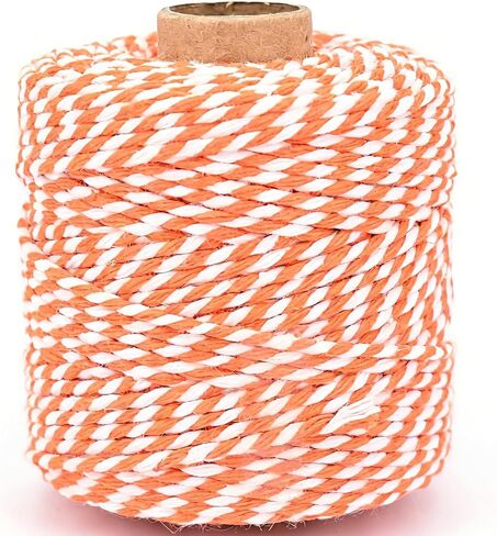 Pink and White Cotton Twine String, 328 Feet, 2mm Thick, for Crafts Gift Wrapping Baking Holiday Decor in Saudi Arabia
